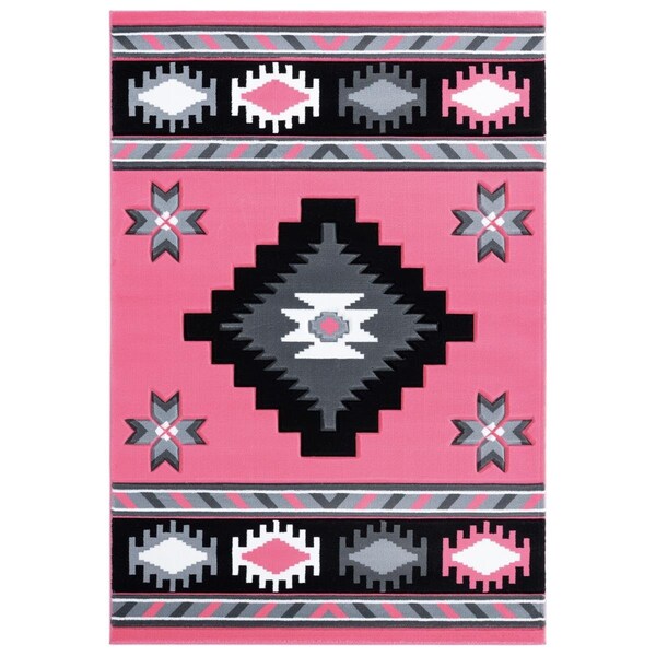 Manmade 1 ft. 10 in. x 2 ft. 8 in. Bristol Caliente Pink Rectangle Accent Rug MA2625563 - main